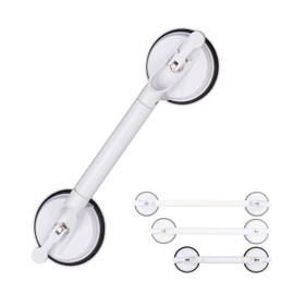 Relaxdays Extendable Suction Grab Handle, Bathroom Rail for Bath & Shower, 70 kg, for The Elderly, 45-57.5 cm, White
