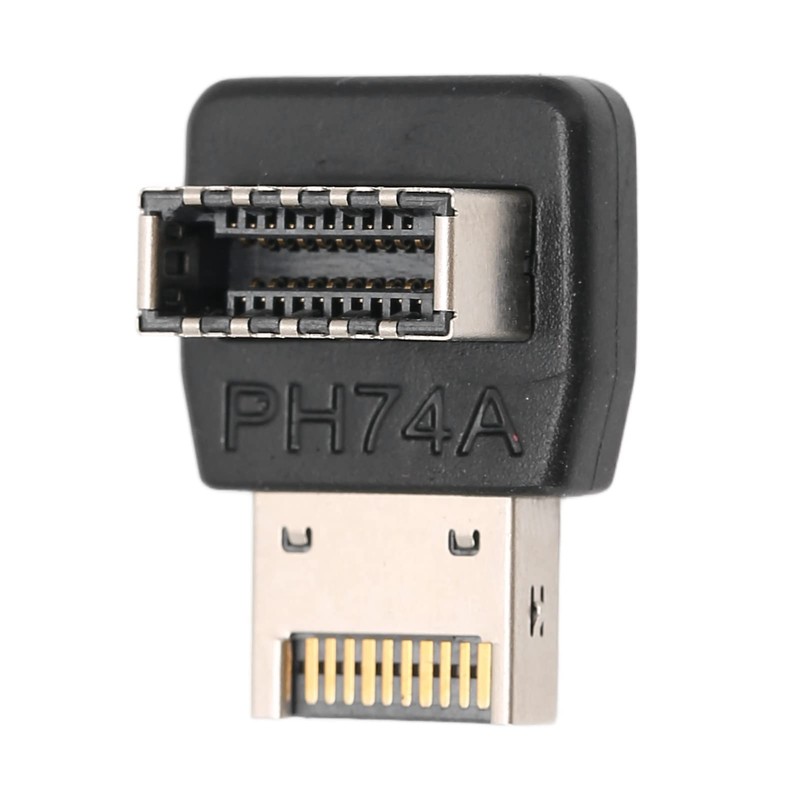Right Angle USB Type E Adapter, Front Panel Header Male