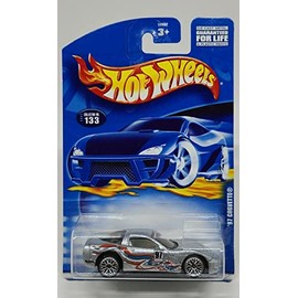 Hot Wheels '97 Corvette (Silver with Ribbons and Stars Along the Side), Collector Number 133