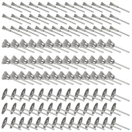 Mixiflor 120 Pcs Rotary Tool Wire Brush, Steel Wire Wheels Pen Brushes Set Kit Accessories for Rotary Tool-1/8(3mm) Shank