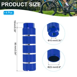PATIKIL Aluminum Alloy Stripe Bike Pegs Fit 3/8 inch Axles, 4 Pack Anti-Skid Lead Foot Bicycle Pegs Back Seat Stands for BMX Mountain Bike Cycling Rear Stunt Pegs, Blue