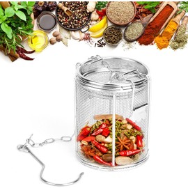 Filter, Stainless Steel Basket Filter with Chain Hook Strainer Soup Seasonings Seperation Basket Filter for Kitchen (8 X 10CM)