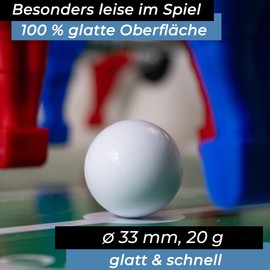 Kickerball Bandito Universal weiß, glatt und schnell 33mm, 20g, für alle Kickertische/Tischfußball geeignet - Set mit 5 STK. oder 10 STK. (5er Set)