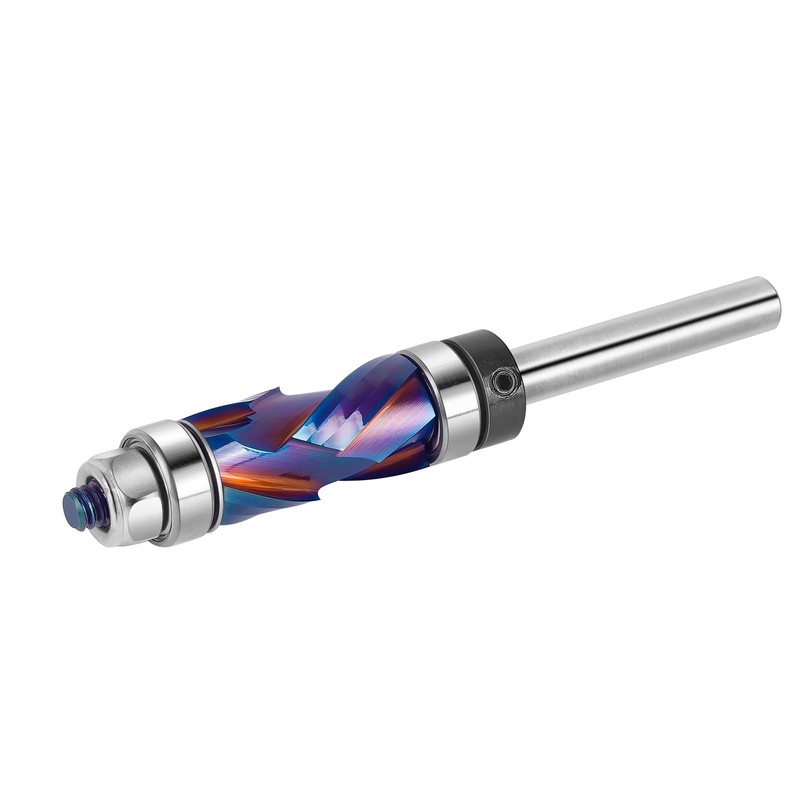 SpeTool Coated Flush Trim Router Bit 1/4 Shank with Top