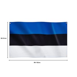 Runesol Estonia Flag, 91x152cm, 3ftx5ft,4 Grommets, Eyelet In Every Corner, Estonian, Eesti Vabariik, Republic of Estonia, Eesti, Independence Day, Premium Flags, Inside, Outside, Banner