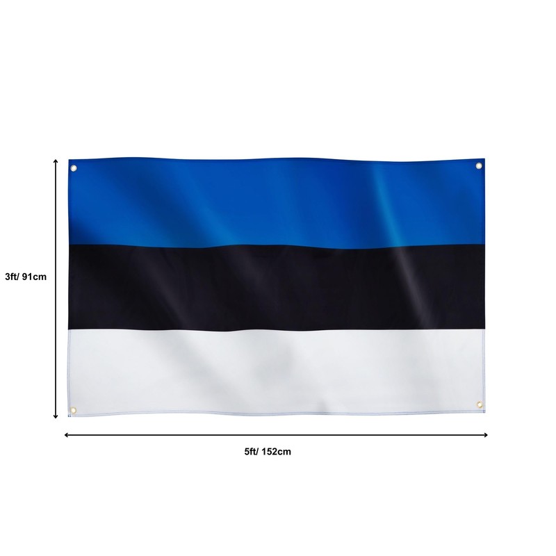 Runesol Estonia Flag, 91x152cm, 3ftx5ft,4 Grommets, Eyelet In Every Corner,