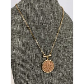 American Coin Treasures Butterfly Coin Pendant Bar Necklace | Goldtone Flat Cable | 18 Inch 3 Inch Extender with Lobster Claw Clasp | Certificate of Authenticity