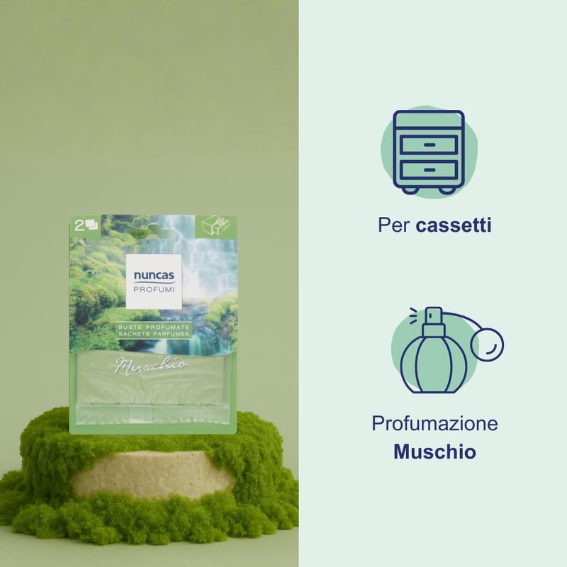 Nuncas Buste Profumate - per Cassetti - Muschio - 2