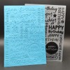 Plastic Embossing Folder 5X7 Inch Birthday Wordart Paper Crafts Plastic
