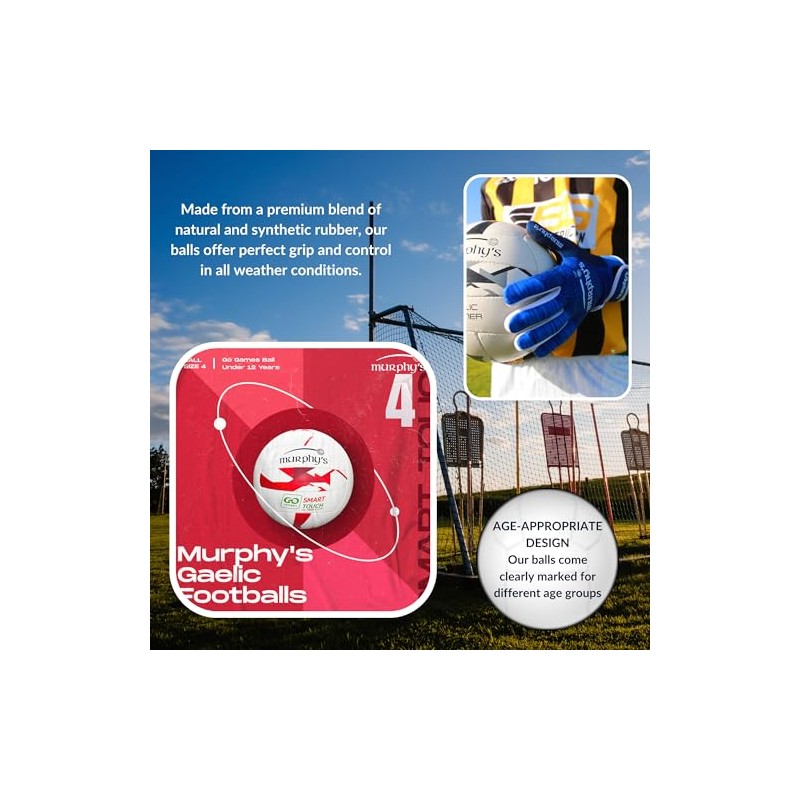 Murphy's Unisex Gaf1003 Murphy s Gaelic Footballs, White, 4 Smart