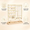 Metal Jewelry Organizer Stand with Wooden Tray, Multi-Tier Earring, Necklace,