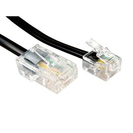 kenable RJ11 Male Plug to 4 wire RJ45 Male Plug Flat Cable Lead 2m BLACK