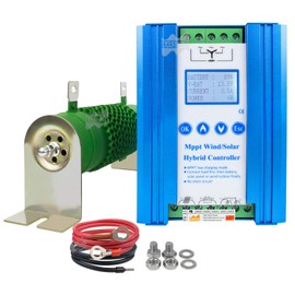 Marsrock Lithium Lead-Acid Gel Battery Wind Solar Hybrid Charge Controller Wind MPPT Boost with Dump Load and 50cm Cable Design for Wind Solar Hybrid System(1400W80BU)