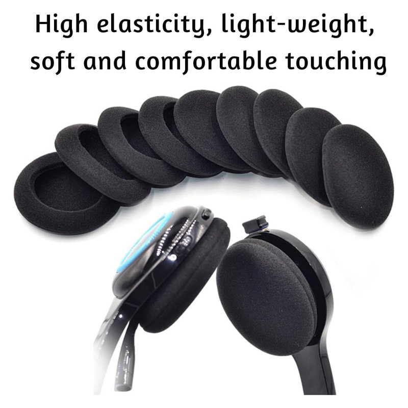 VBQFDPH 20 Pack Ear Cushion Foam Replacement Covers, 55MM, Black,
