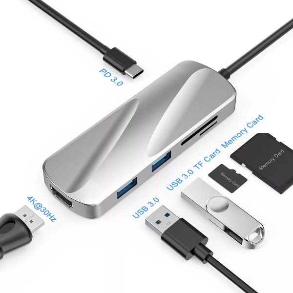 Kootion USB-C HDMI Hub USB 3.0 Splitter Adapter Card Reader
