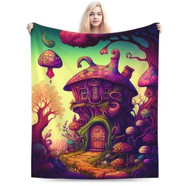 E-RIDES 125x150CM Dreamy Cottage Blanket, Soft & Cozy for Adults & Kids, Unique Birthday Gift Blanket, Perfect Home Decor Blanket, Ideal for Couch, Bed, Office, Travel, All Seasons