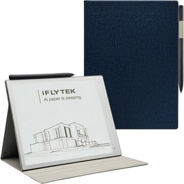 GOVTVA Magnetic Stand Folio Case for 10.65'' iFLYTEK AINOTE 2 (2025 Released) Ultra-Thin Lightweight Premium PU Leather Cover with Built-in Pen Holder, Auto Sleep/Wake (Cloth Bark Blue)