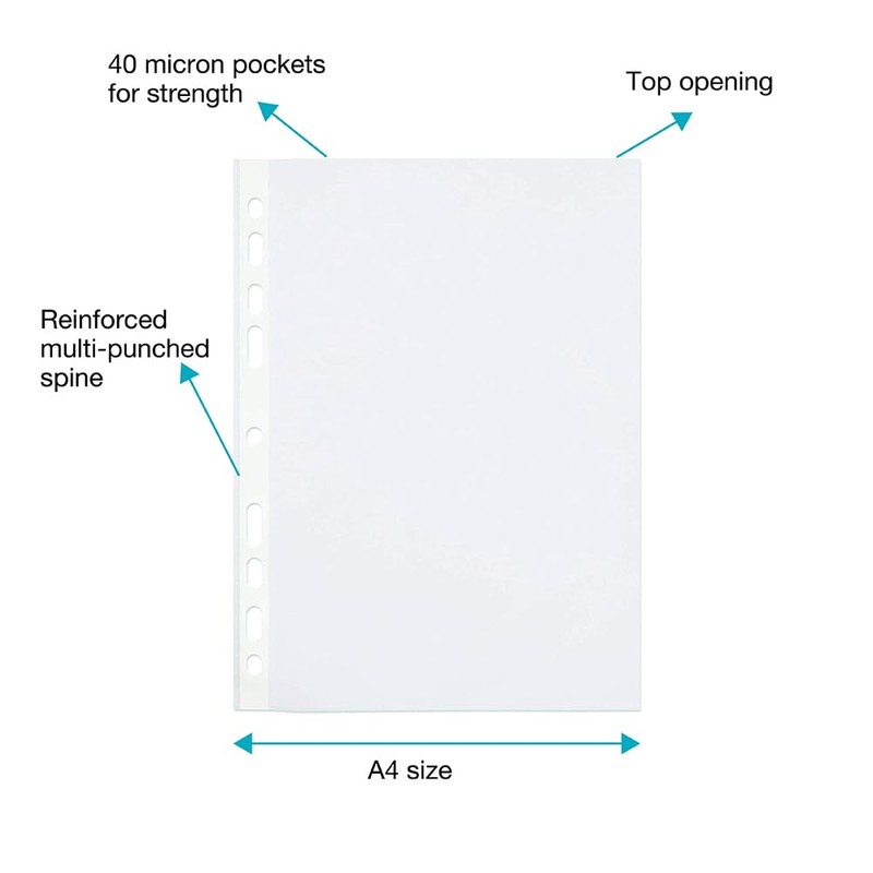 SUMMIT Punched Pockets A4, 200 Poly Pockets