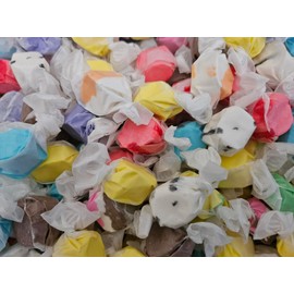 Sarah's Candy Factory Salt 16 Oz Water Taffy Assorted Taffy-Chocolate, Huckleberry, Peppermint, Banana, Vanilla, and more! Kosher and Gluten Free in Resealable Bag, 1 Lb