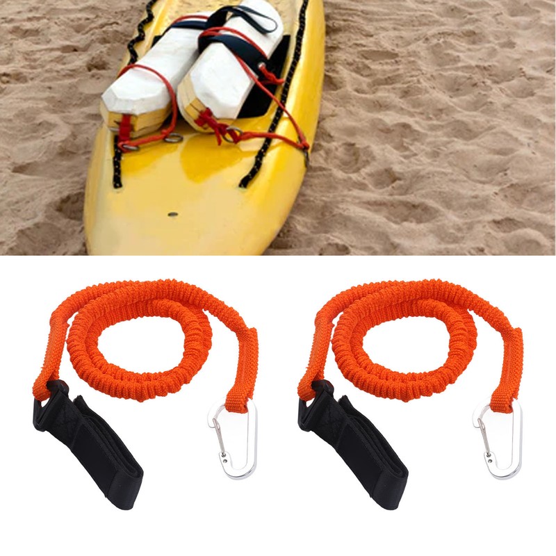 2pcs Kayak Paddle Leashes Stretchable Safety Canoe Paddle Leash Kayak