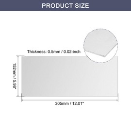 uxcell 5052 Aluminum Sheet, 12" x 6" x 1/64" Rectangle Aluminum Plate 0.5mm Thick Flat Metal Stock with Protective Film for Industry Welding Crafting