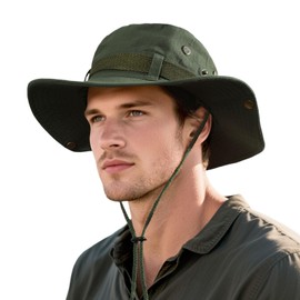 BESSTEVEN Sun Hat for Men Women: Fishing Hat UV Protection Wide Brim Summer Bucket Hat Packable Foldable Boonie Cap for Fishing Hiking Travel Green