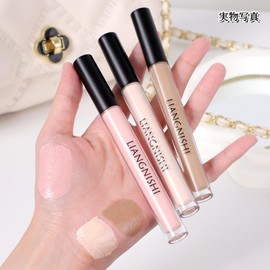 LIANGNISHI Lunies Highlight & Shadow Liquid, 3 Colors to Choose from, 0.5 inch (12 mm) Ultra Short Brush, Natural 3D Small Face, For Tear Bags and Face Lines, Mask Crumble Prevention, No Need to