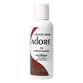 Adore Semi-Permanent Haircolor #076 Copper Brown 4 Ounce (118ml) (6 Pack)