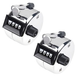 kclkda 2 Pack Hand Tally Counter, 4-Digit Manual Clicker Counter with Finger Ring, Stainless Steel Mechanical Counter for Golf, Sports, Attendance, and Event Counting