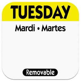 Tuesday Day Dot Removable Label 1" 1000 / Roll