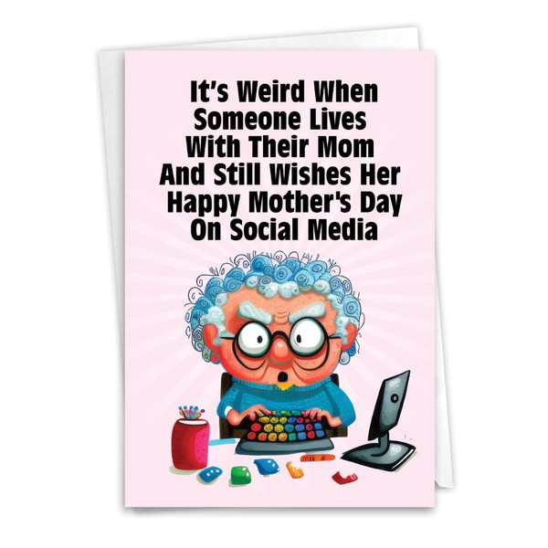 NobleWorks Funny Mother's Day Greeting Card with 5 x 7