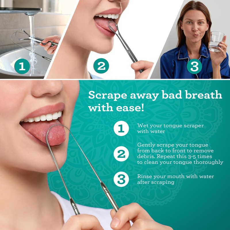 GuruNanda Spoon & U-Shaped Tongue Scraper Variety Pack (2 Pack)