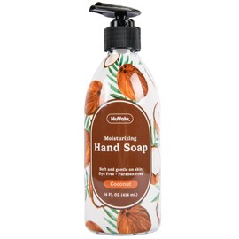 NuValu Liquid Hand Soap – Coconut Scent, Moisturizing Hand Wash, Gentle Formula for Soft and Clean Hands, 14 oz Pump Bottle (1 pack)