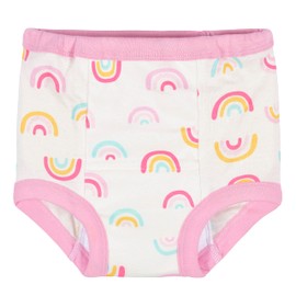 Gerber Baby Girls Infant Toddler 4 Pack Potty Training Pants Underwear Rainbow Turquoise and Pink 3T