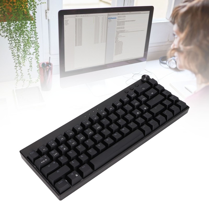 Mechanical Keyboard 68 Keys Three Modes RGB Backlight 1800mAh BatteryBlack