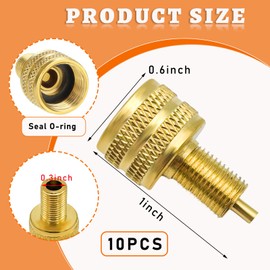 Suvnie 10 PCS Large Bore Tire Valve Adapter, Brass Valve Stem Adapter, External Tire Bore Valve Reducer Adapter Connector for Trucks Giant Crane, Universal Exterior Car Accessories
