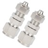 2Pcs Ferrule Compression Fitting Bulkhead Connector 2‑Touch Straight 304 Stainless