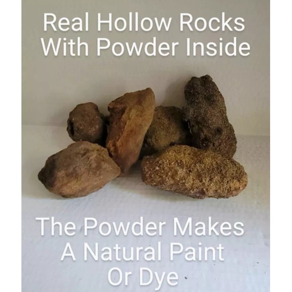 Paint Rocks -Real Hollow Rock with Colored Powder Inside-AKA Indian
