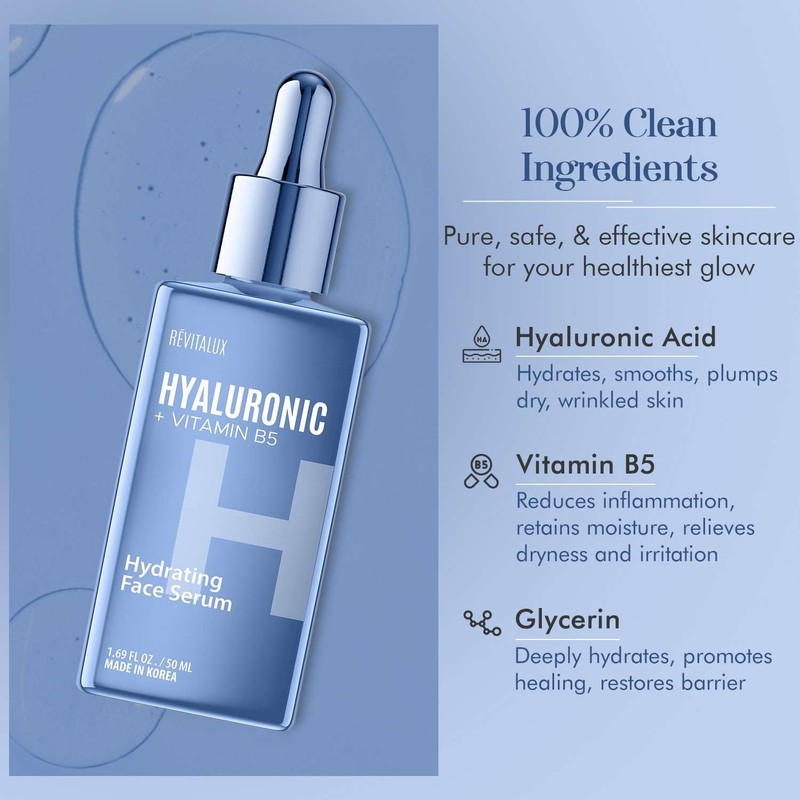 RevitaLux Hyaluronic Acid & Vitamin B5 Serum - Hydrating &