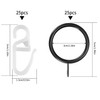 24 Sets Black Metal Curtain Rings and Hooks, 30mm Curtain
