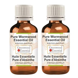 Greenwood Essential Pure Wormwood Essential Oil (Artemisia Absinthium) Steam Distilled (Pack of Two) 30ml X 2 (2 oz)
