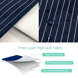 MOLENKY Apron, 2 Pieces Adjustable Apron with 2 Pockets, Adjustable Neck Strap Cooking Apron, BBQ Apron, Kitchen Apron, Cafe for Men & Women (Stripe-Dark Blue)