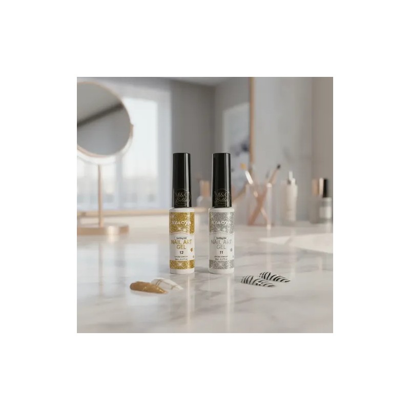 2 Pzas Esmalte Delineador Para Uñas Acrílicas Gel Glitter