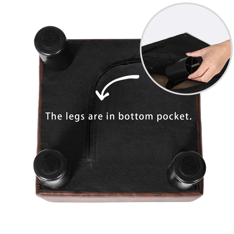 Joveco Small Foot Stool Ottoman, Faux Leather Square Foot Rest
