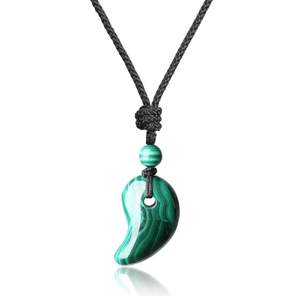 COAI® Japanese Magatama Gemstone Comma Shaped Pearls Pendant with Adjustable
