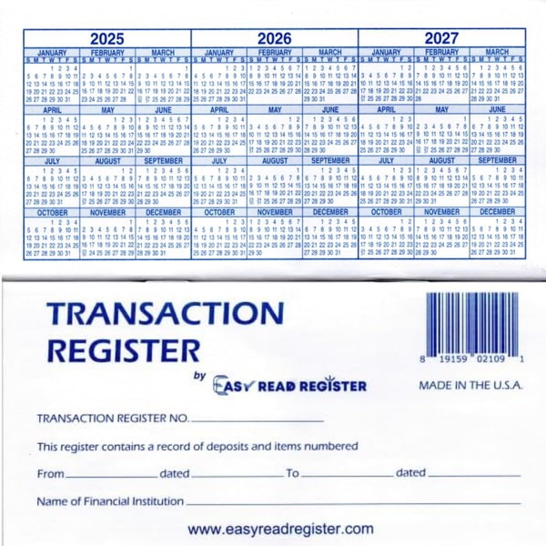 12 Check registers for Personal Checkbook - Checkbook Ledger Transaction