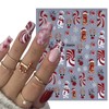 8 Sheets Cartoon Christmas Nail Art Stickers 3D Self-Adhesive Snowflake