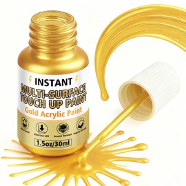 Gold Leaf Paint, Gold Paint for Metal and Wood – Rich Metallic Shine, Fast Drying & Long-Lasting Acrylic Coating for Furniture, Art & Crafts (30ml / 1.5oz)
