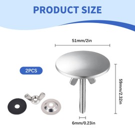 QIYUDA 2Pcs 2 Inch Kitchen Sink Hole Cover, Faucet Hole Plug Caps Stainless Steel