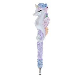 Planet Pens Novelty Black Ink Ball Point Pens 6", Fancy Colorful Pens for Kids Back to School Supplies, Cute Pens for Women's Office Supplies & Cute Desk Decor Writing Pen - Sparkle Seahorse Unicorn